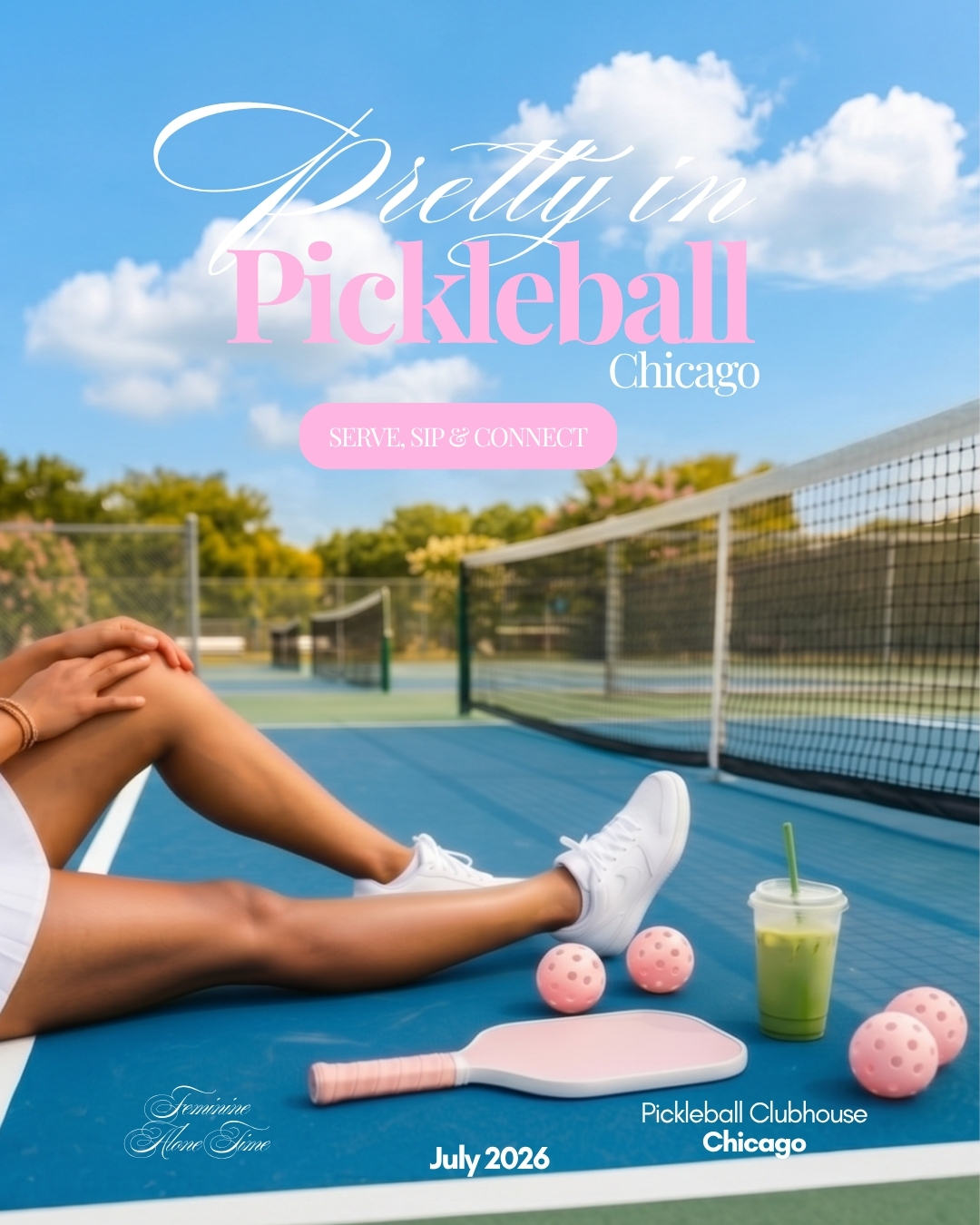Pretty in Pickleball Chicago — July 2026 event poster